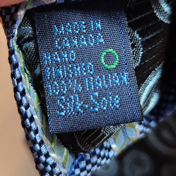 Blue Necktie GIANFRANCO VALENTINO 100% Italian Silk Hand Finished Men's Tie - Picture 4 of 4